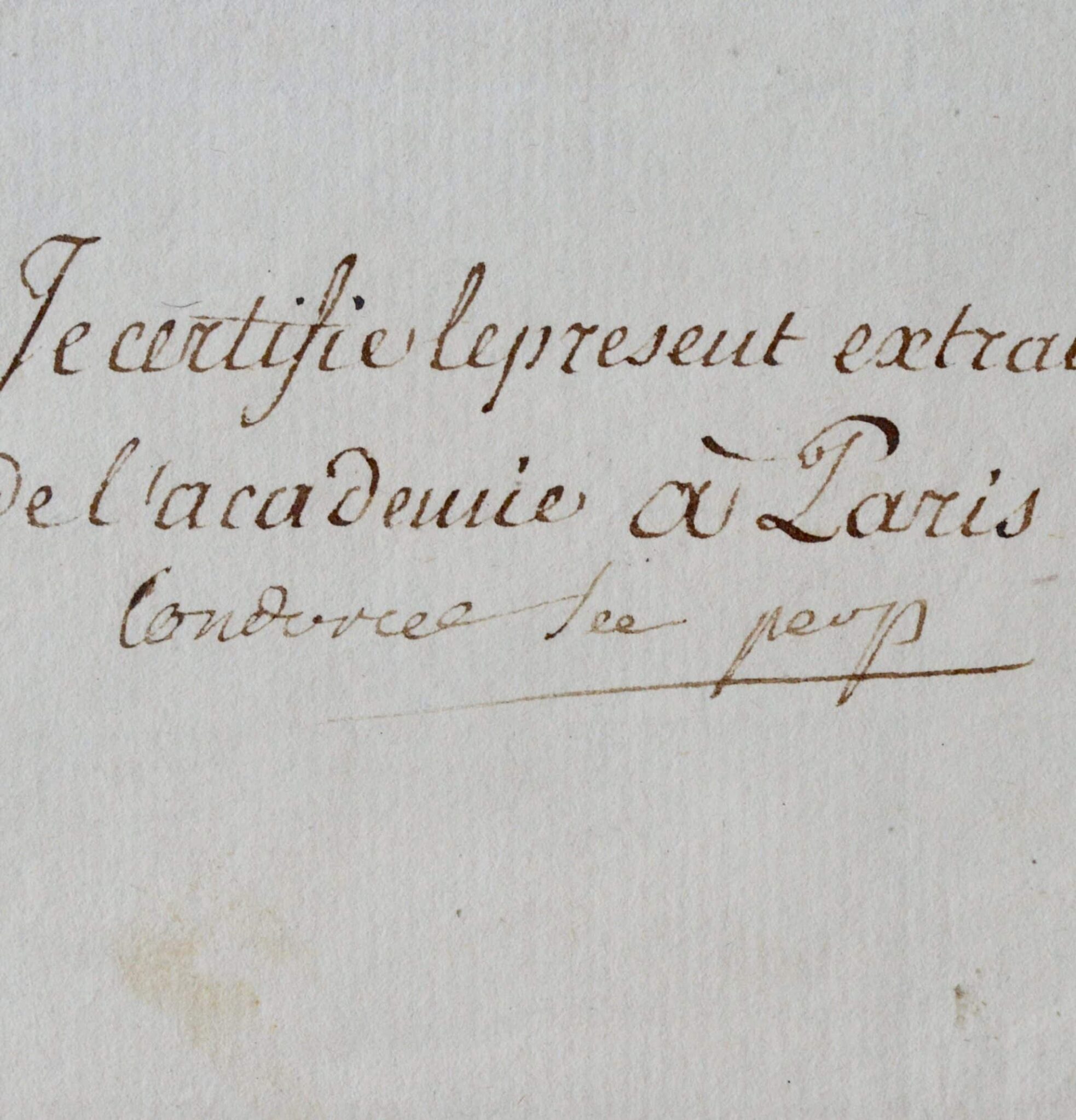 Pièce signée de Nicolas de Condorcet