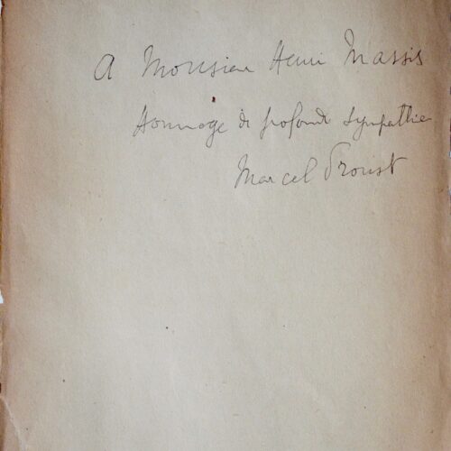 Envoi de Marcel Proust à Henri Massis – vue 2