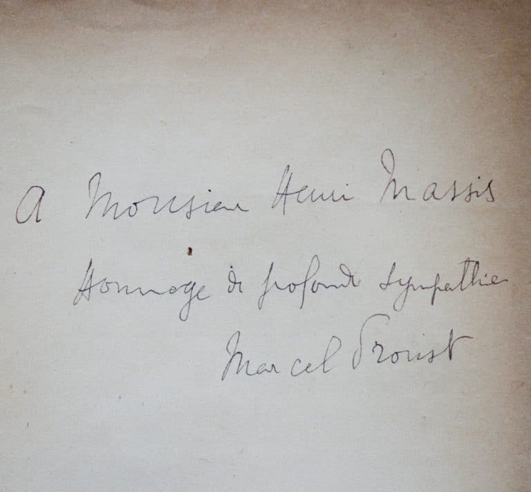 Envoi de Marcel Proust à Henri Massis