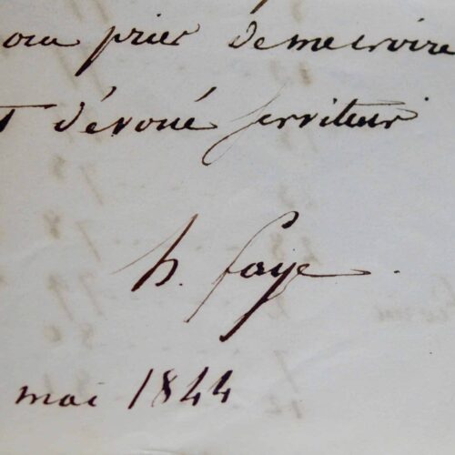 Faye transmet à Dien les positions de la comète de 1843 et 1844