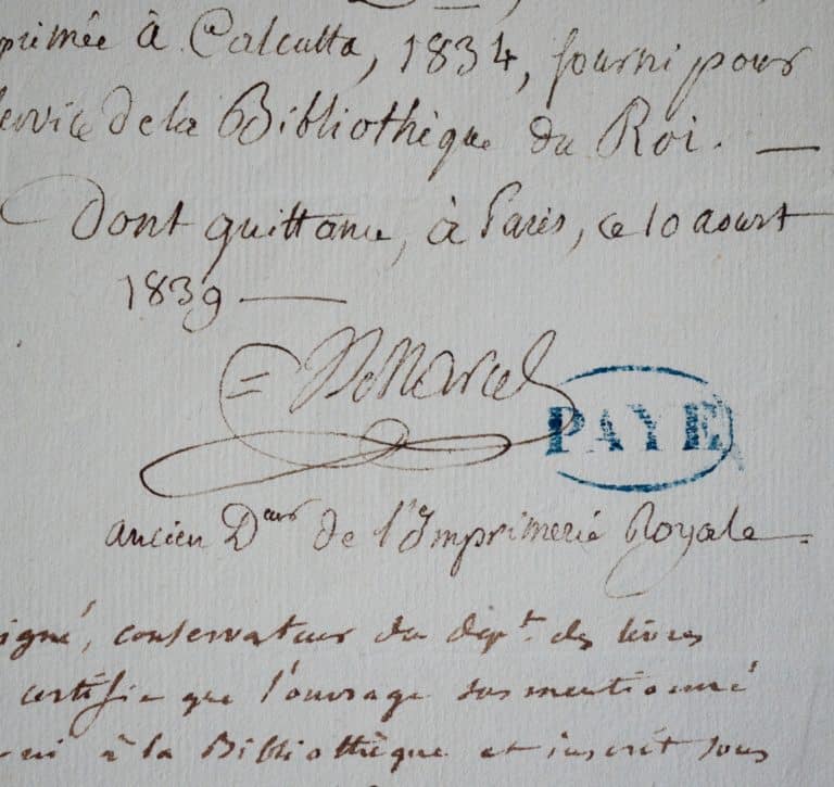 L&rsquo;imprimeur Marcel vend un Dictionnaire Persan imprimé à Calcutta