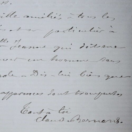 Lettre de Claude Bernard, épuisé par ses cours