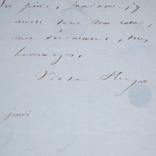 Billet enflammé de Victor Hugo