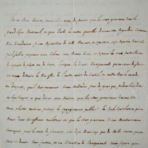 Belle lettre de La Fayette sur la convocation les états généraux – vue 2