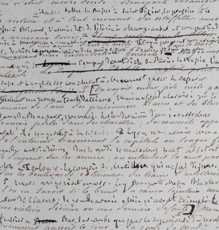 Manuscrit de Chateaubriand sur Napoléon pour les Mémoires d&rsquo;Outre-Tombe
