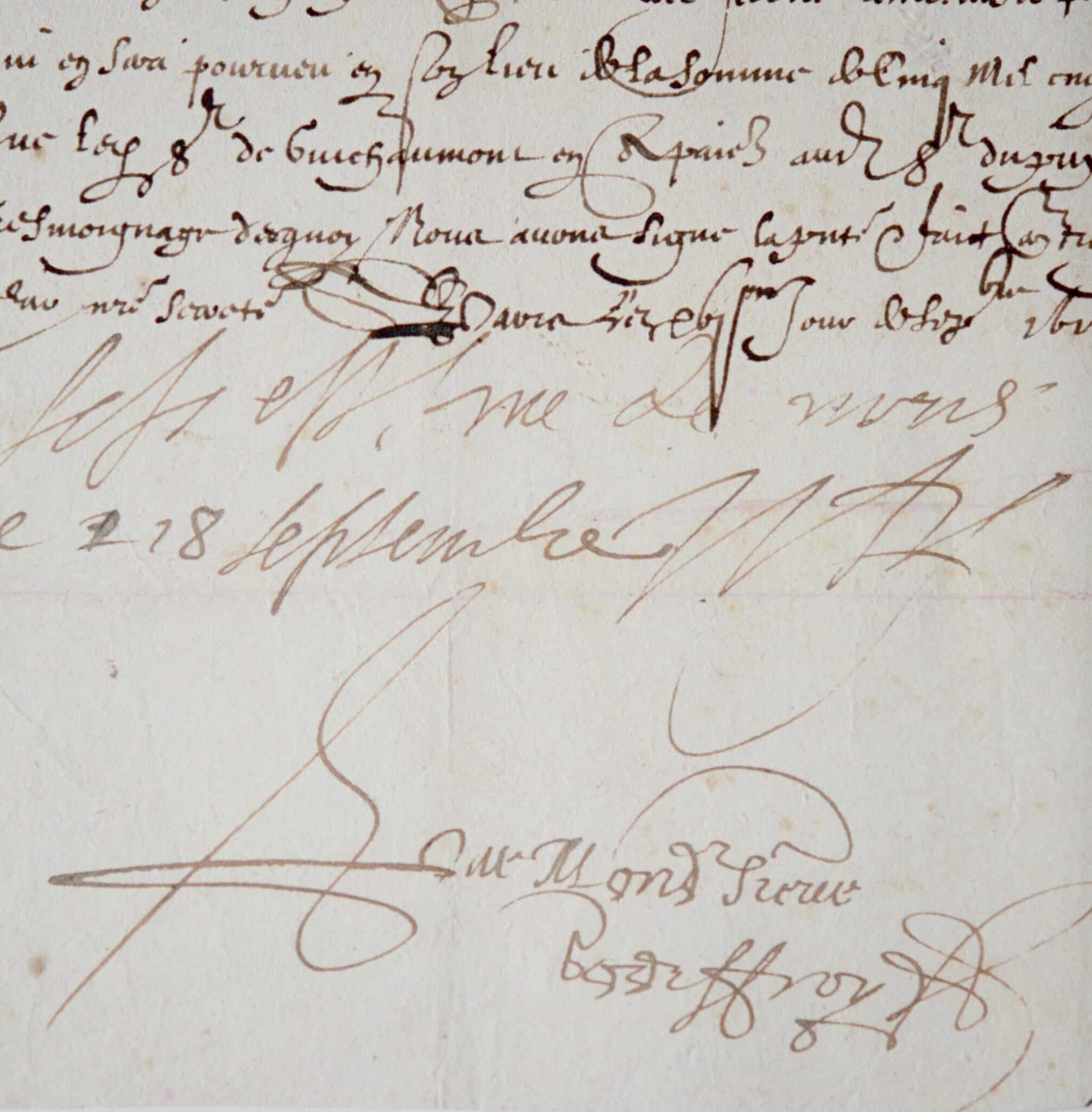 Pièce signée du duc de Vitry, Nicolas de l’Hospital Pièce signée du duc de Vitry, Nicolas de l'Hospital