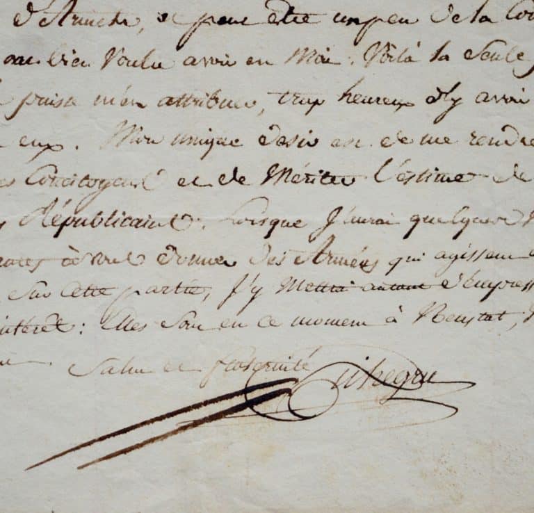 Belle lettre du Général Pichegru sur les succès de l&rsquo;armée du Rhin