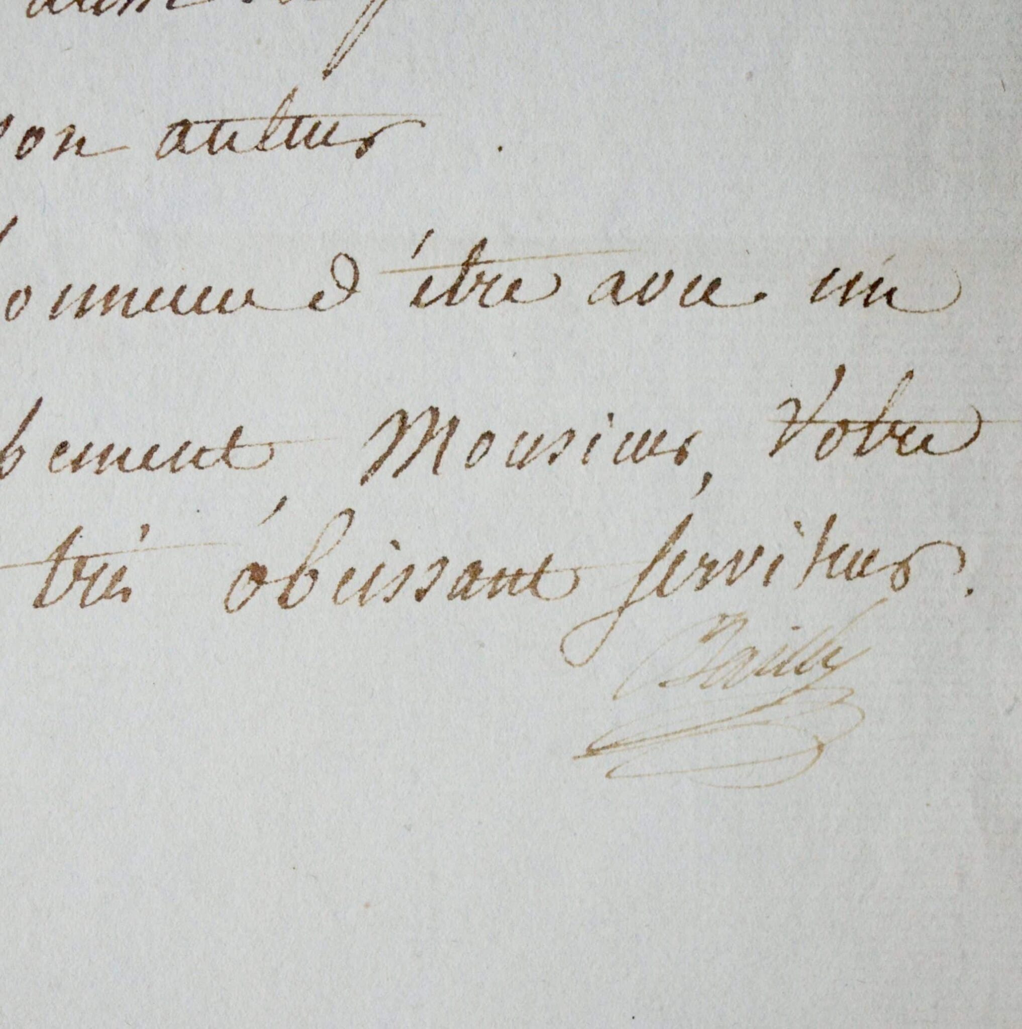 Lettre de Bailly adressée au député Emmery