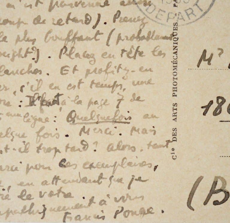 Des instructions de travail de Francis Ponge