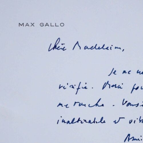 Charmant mot de Max Gallo à Madeleine Chapsal