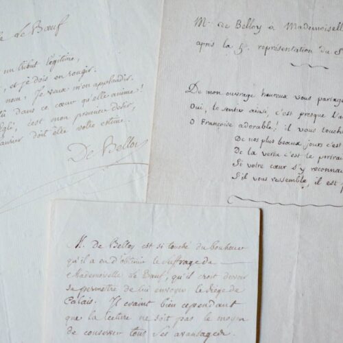 Vers et billet galants de Belloy, pendant Le Siège de Calais – vue 2