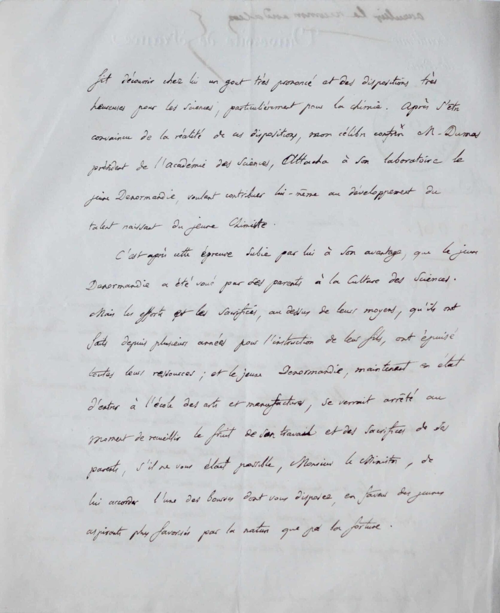 Belle lettre de recommandation d'Isidore Geoffroy Saint-Hilaire – vue 3 Belle lettre de recommandation d'Isidore Geoffroy Saint-Hilaire – vue 3