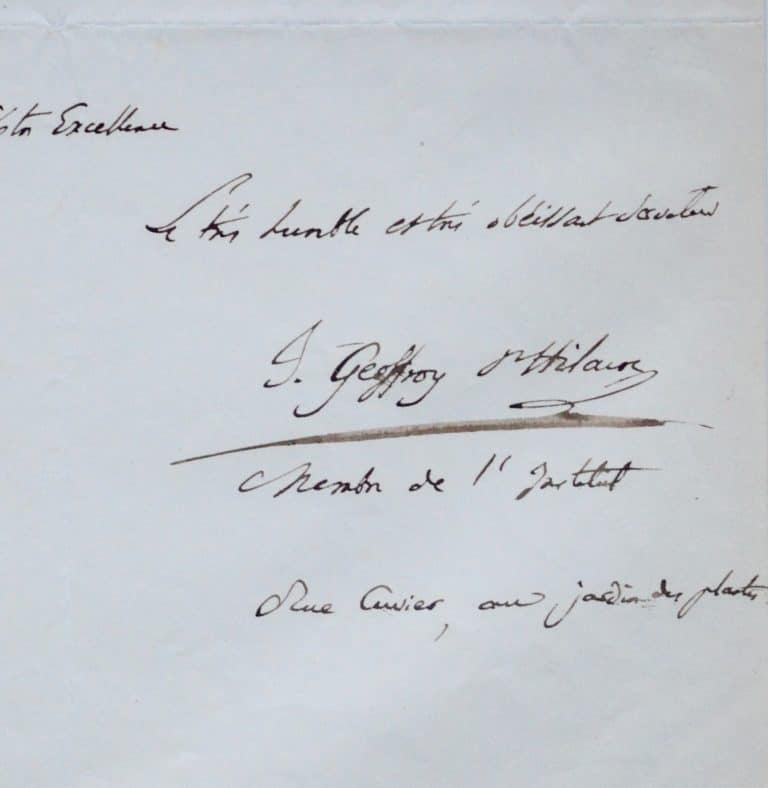 Belle lettre de recommandation d&rsquo;Isidore Geoffroy Saint-Hilaire