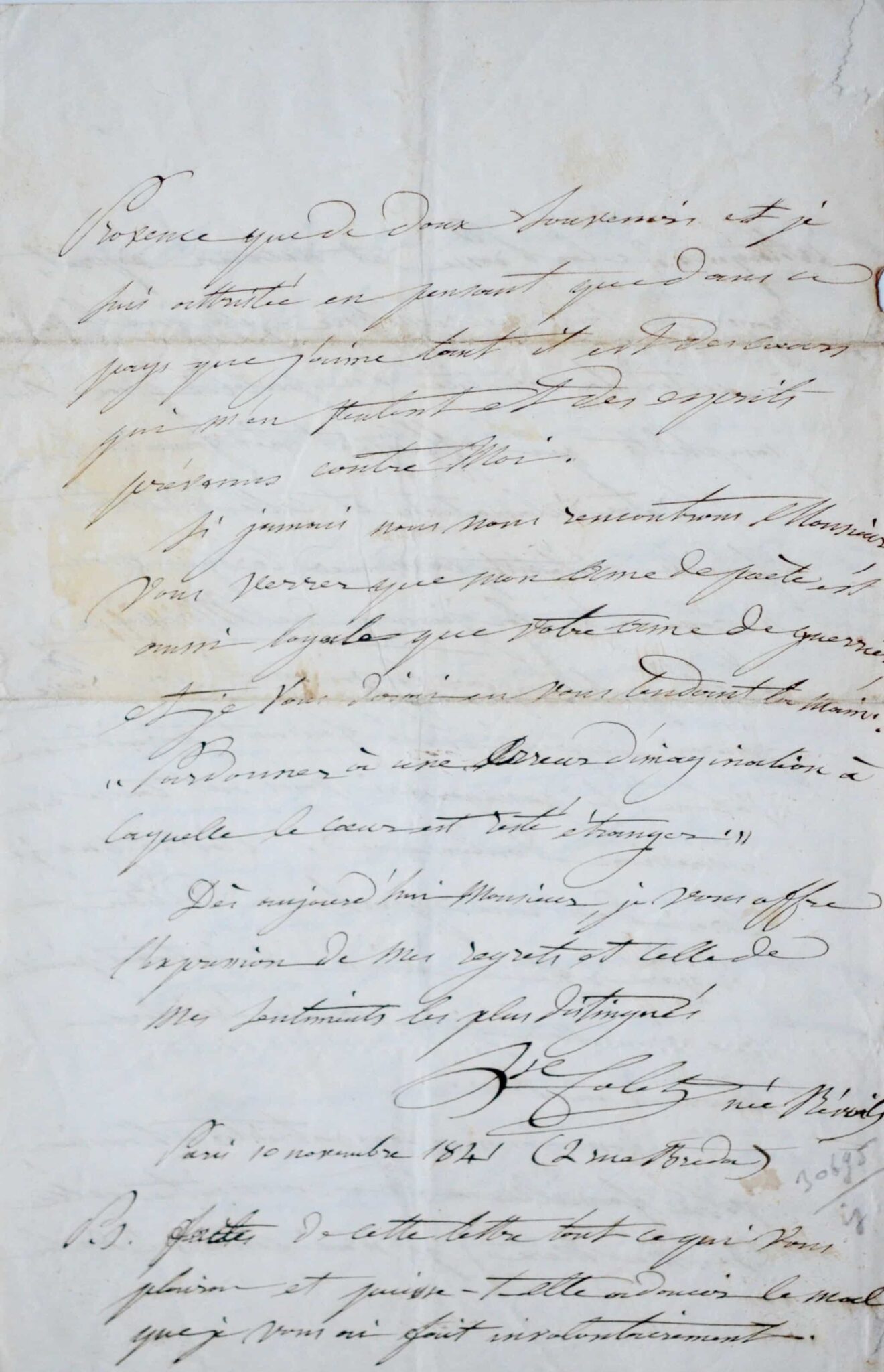 Longue et belle lettre d'excuses de Louise Colet – vue 5 Longue et belle lettre d'excuses de Louise Colet – vue 5