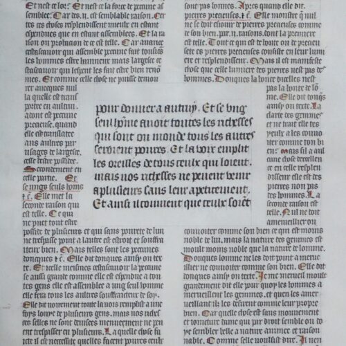 Précieux manuscrit du XIVe de La Consolation de Philosophie, de Boèce