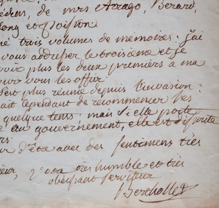 Berthollet défend sa Société d&rsquo;Arcueil