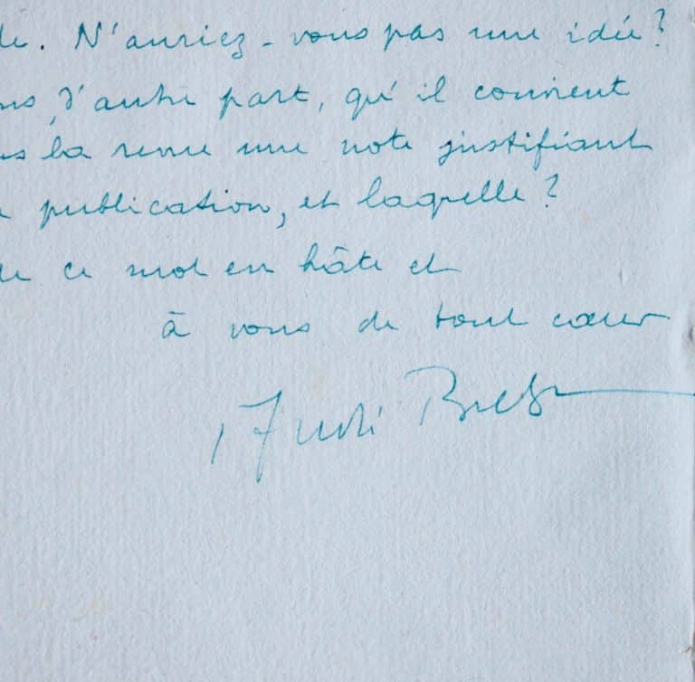 Abdré Breton renvoie les épreuves d&rsquo;un texte sur le marquis de Sade