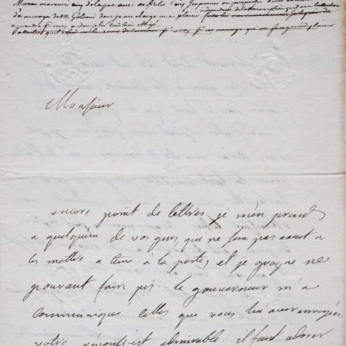 Belle et rare lettre de Condillac – vue 2