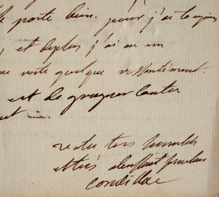 Belle et rare lettre de Condillac