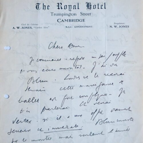 Lettre de Céline évoquant Blum, Henri Mahé et Nane Germon – vue 2