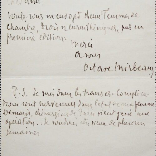 Mirbeau veut des exemplaires de son Journal d'une femme de chambre – vue 2