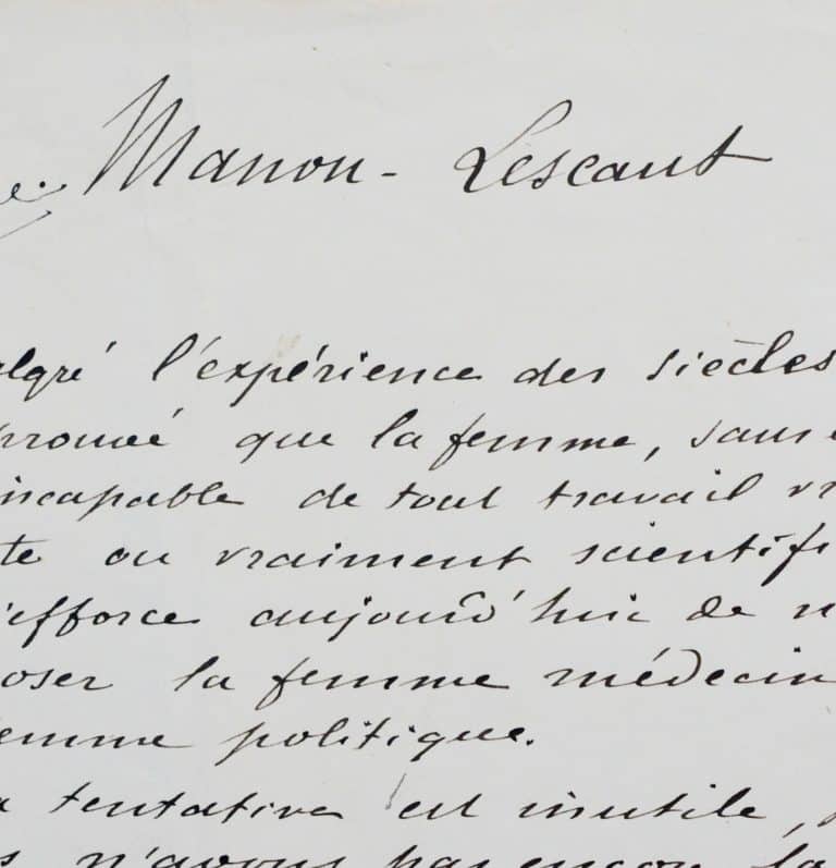 Manuscrit complet de la préface de Maupassant pour Manon Lescaut