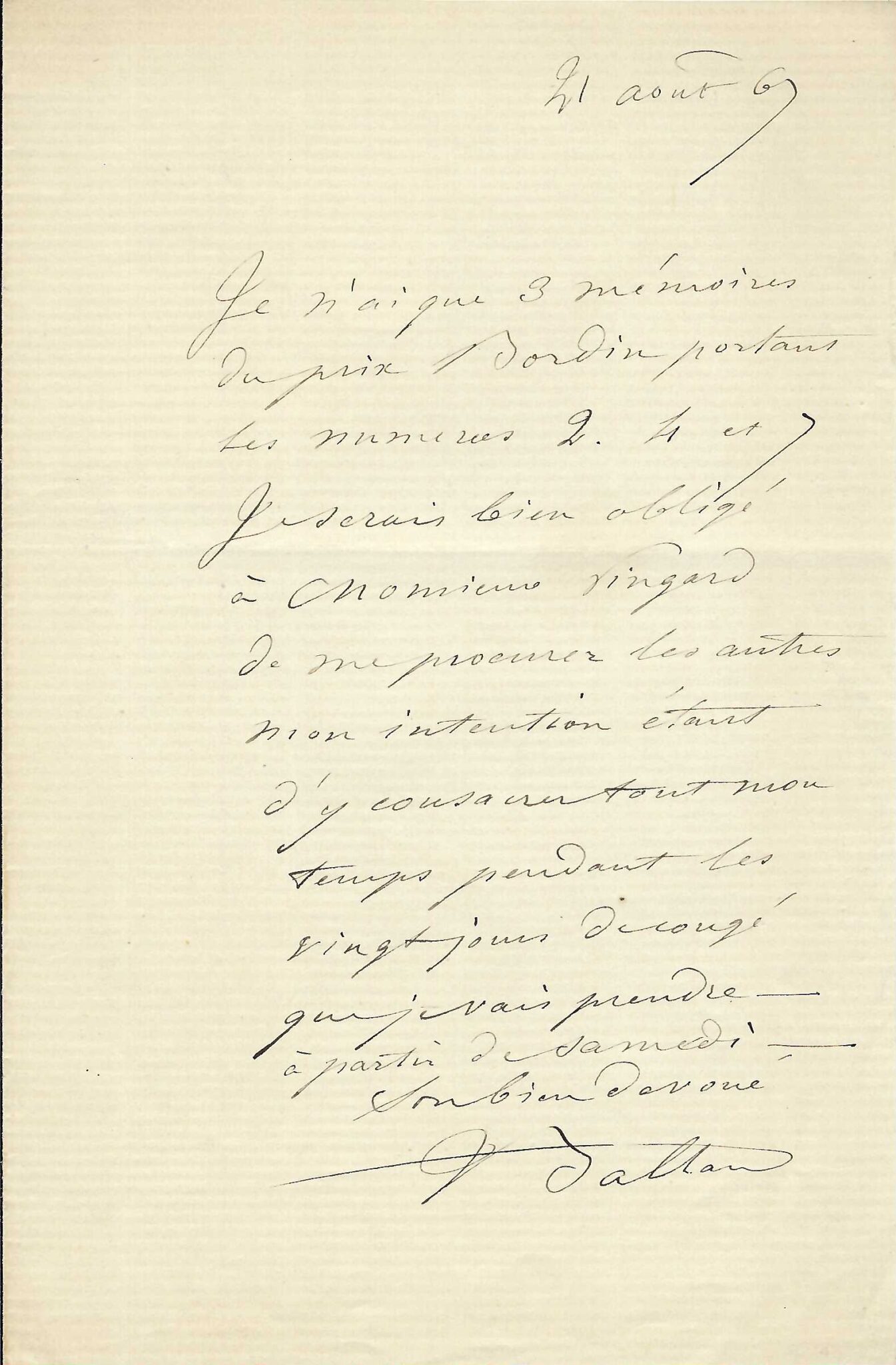 Ensemble de 2 lettres de l'architecte Victor Baltard – vue 2 Ensemble de 2 lettres de l'architecte Victor Baltard – vue 2