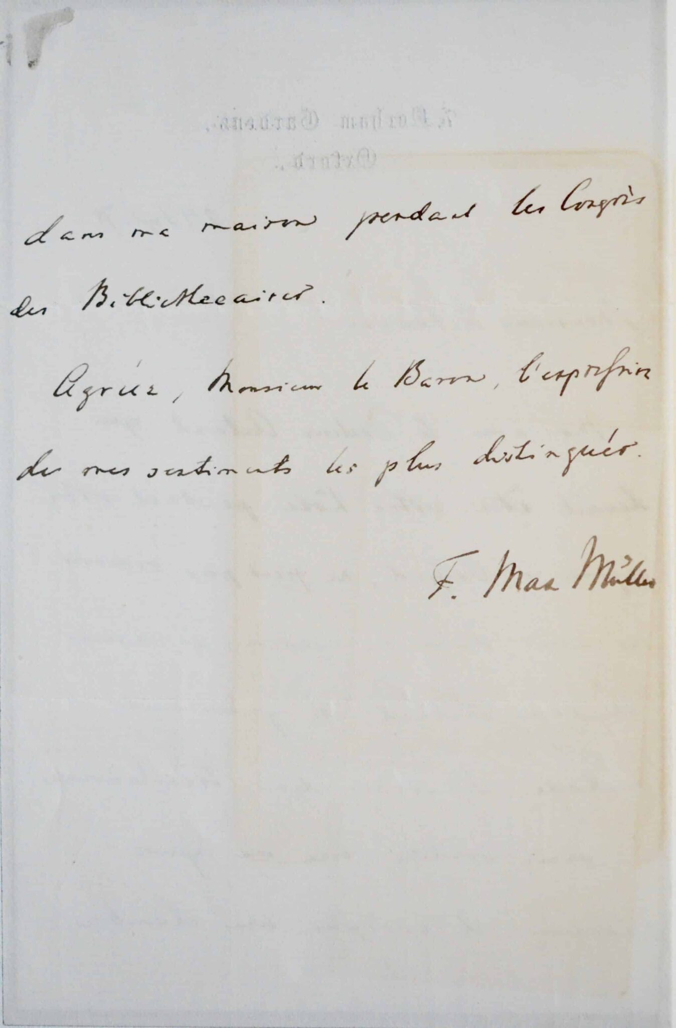 Max Müller héberge le baron de Watteville – vue 3 Max Müller héberge le baron de Watteville – vue 3