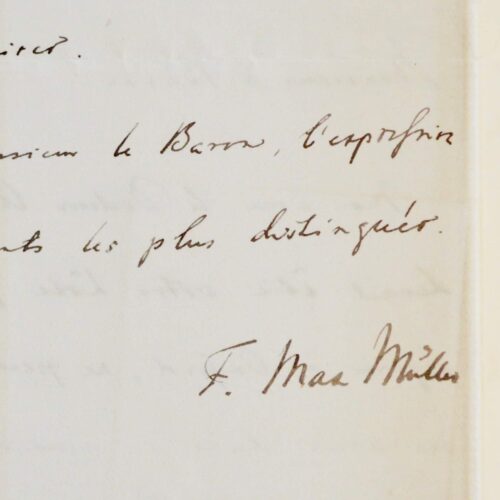 Max Müller héberge le baron de Watteville