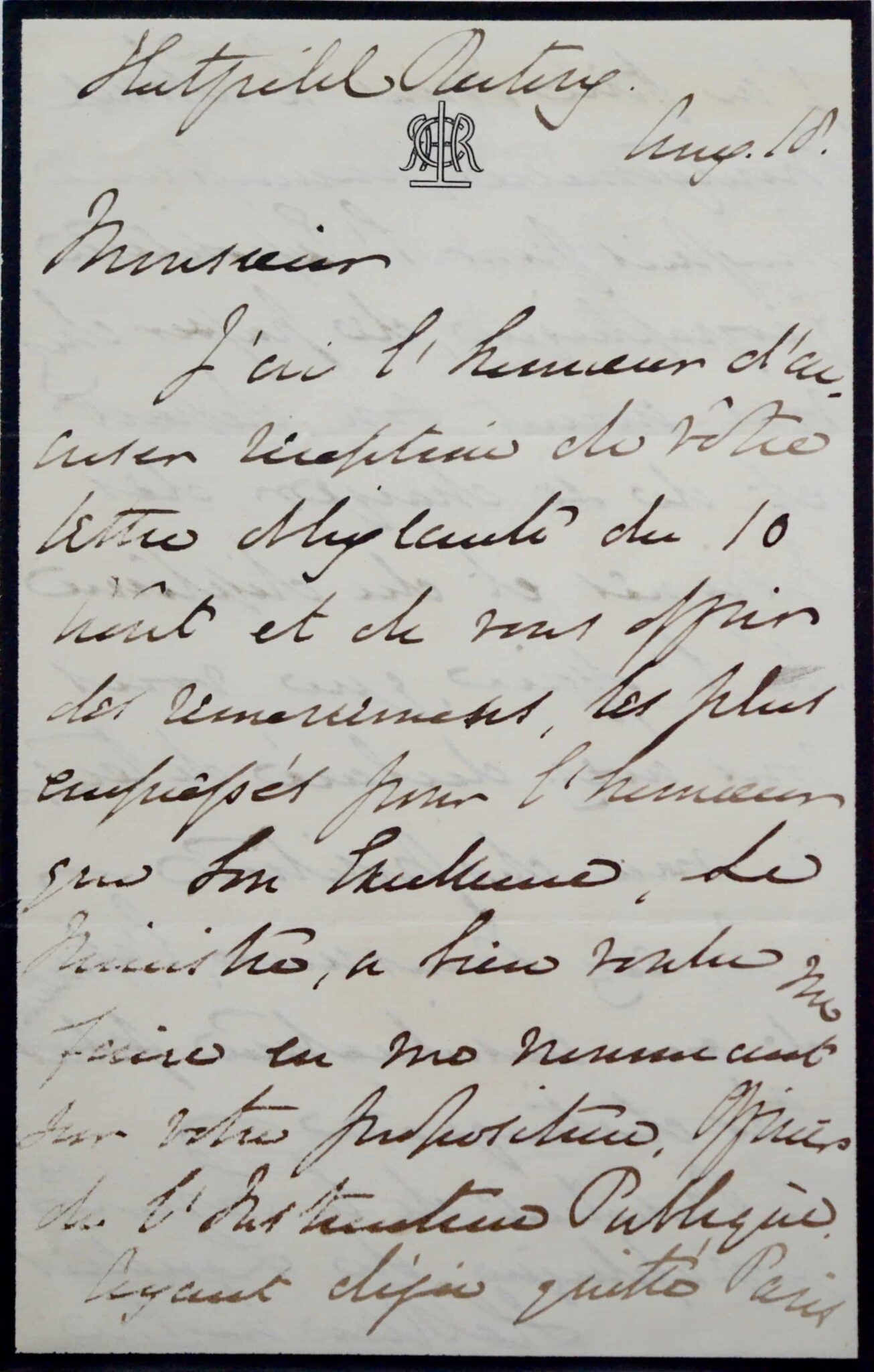Lettre de l'orientaliste, assyriologue, et archéologue Henry Rawlinson – vue 2 Lettre de l'orientaliste, assyriologue, et archéologue Henry Rawlinson – vue 2