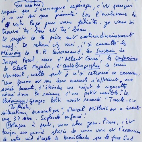 Belle et amusante lettre de Truffaut à Aumont – vue 2