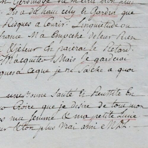 Très intéressante lettre du navigateur Pierre Magon de Lépinay, sous la Révolution