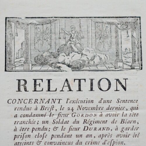 Relation de l’exécution du courageux sieur Gordon