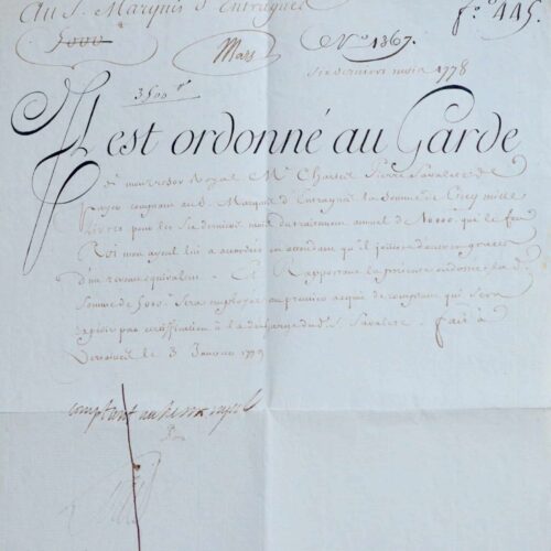 Lettre signée de Louis XVI avec mention autographe de Necker – vue 2