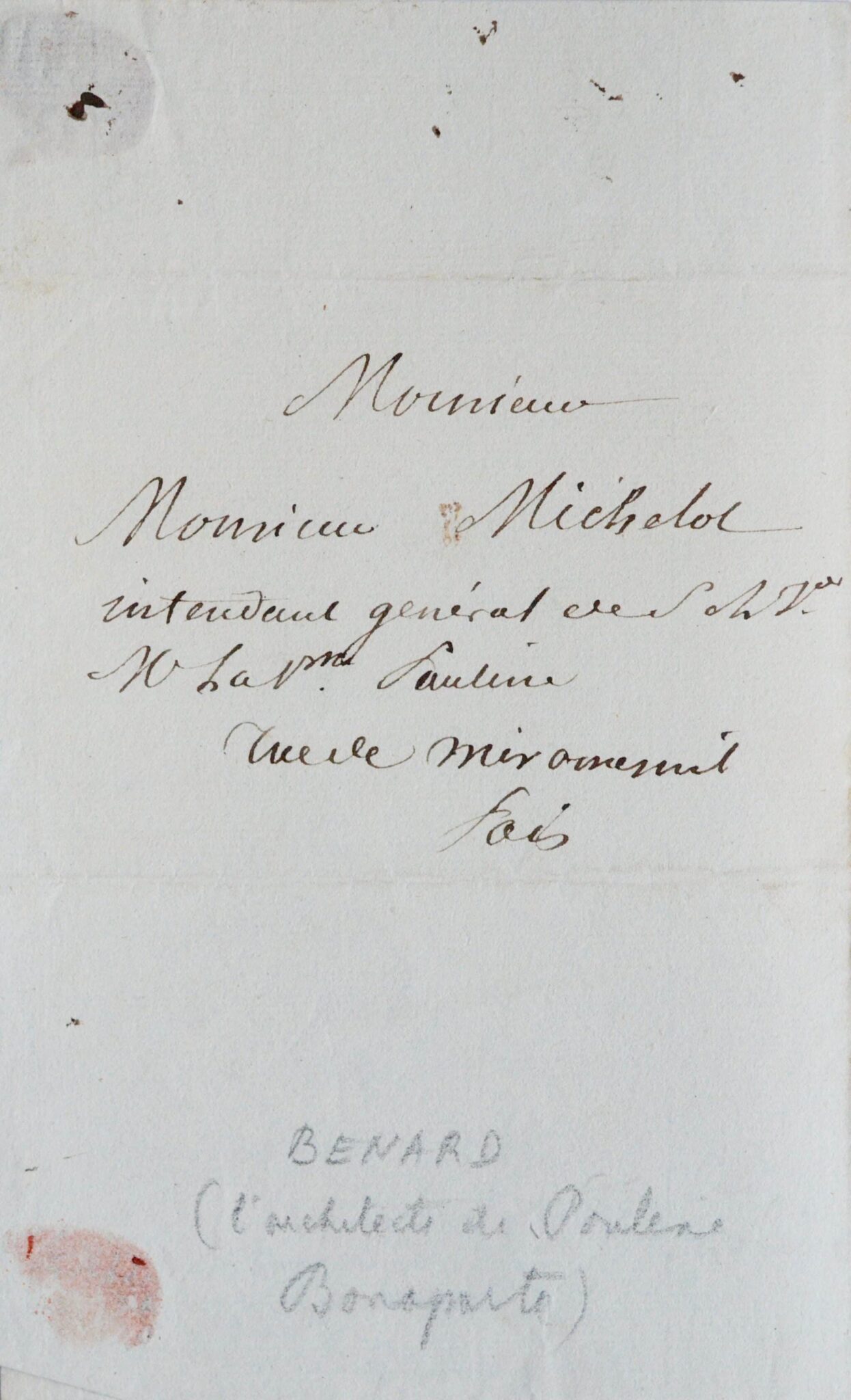 Bénard, architecte de la princesse Pauline Bonaparte – vue 3 Bénard, architecte de la princesse Pauline Bonaparte – vue 3