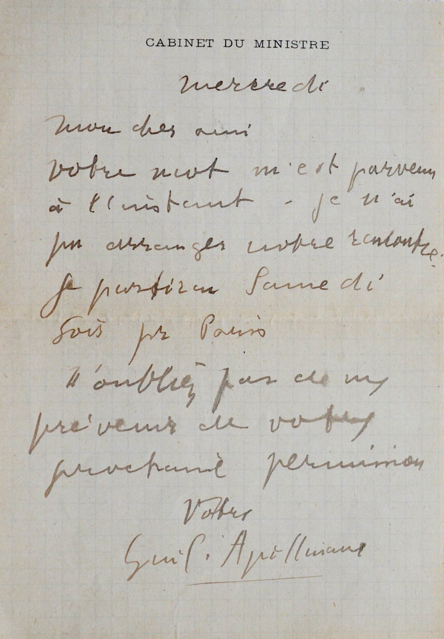 Lettre d'Apollinaire à Jean-Émile Laboureur – vue 2 Lettre d'Apollinaire à Jean-Émile Laboureur – vue 2