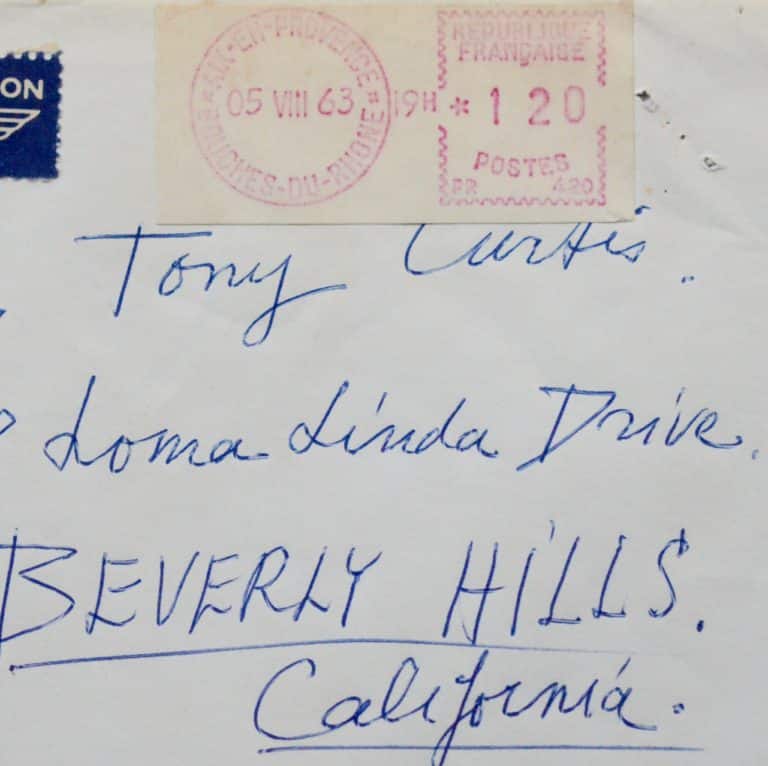 Belle lettre d&rsquo;André Masson à Tony Curtis