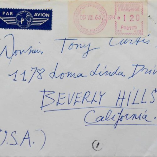 Belle lettre d'André Masson à Tony Curtis – vue 2