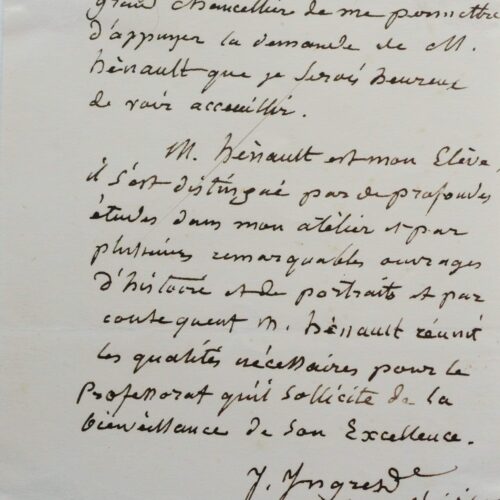 Ingres recommande son élève Antoine Hénault – vue 2