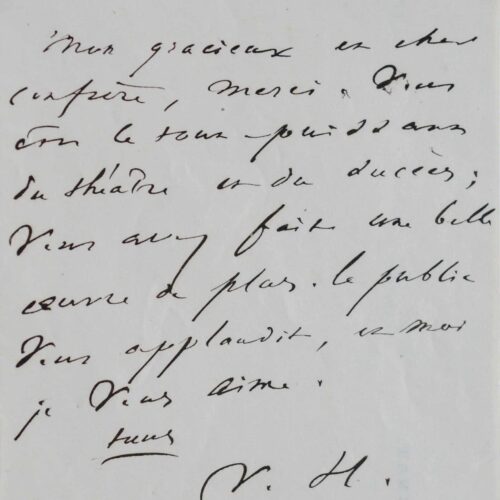 Vibrantes félicitations de Victor Hugo – vue 2