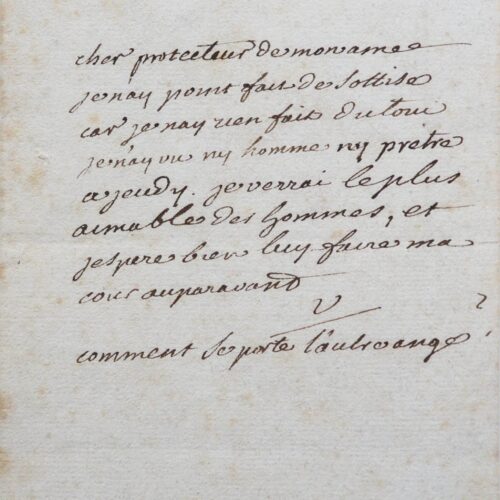 Amusant et affectueux billet de Voltaire à d'Argental – vue 2