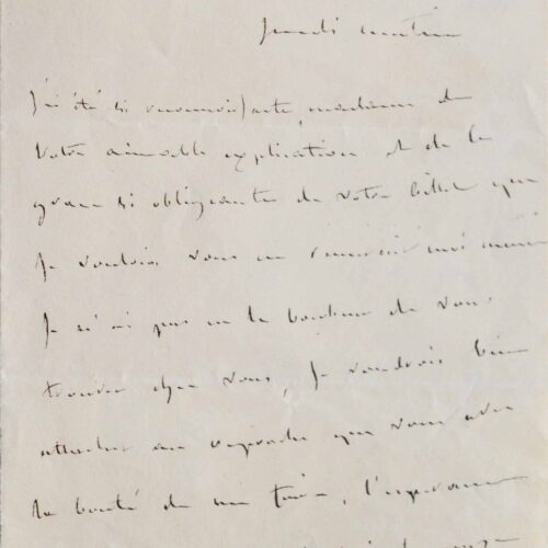 Charmante lettre de Madame Récamier, à la Princesse de Béthune – vue 2