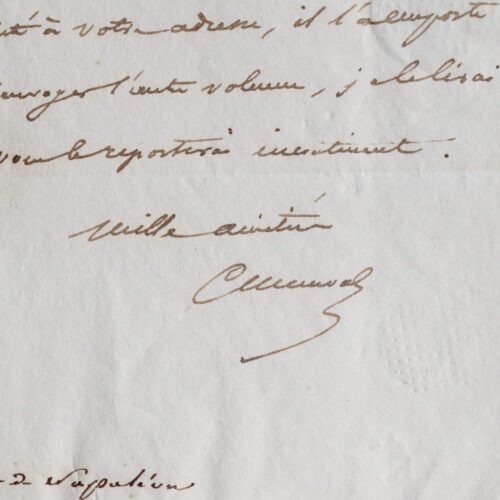 Lettre de Méneval au général Gourgaud