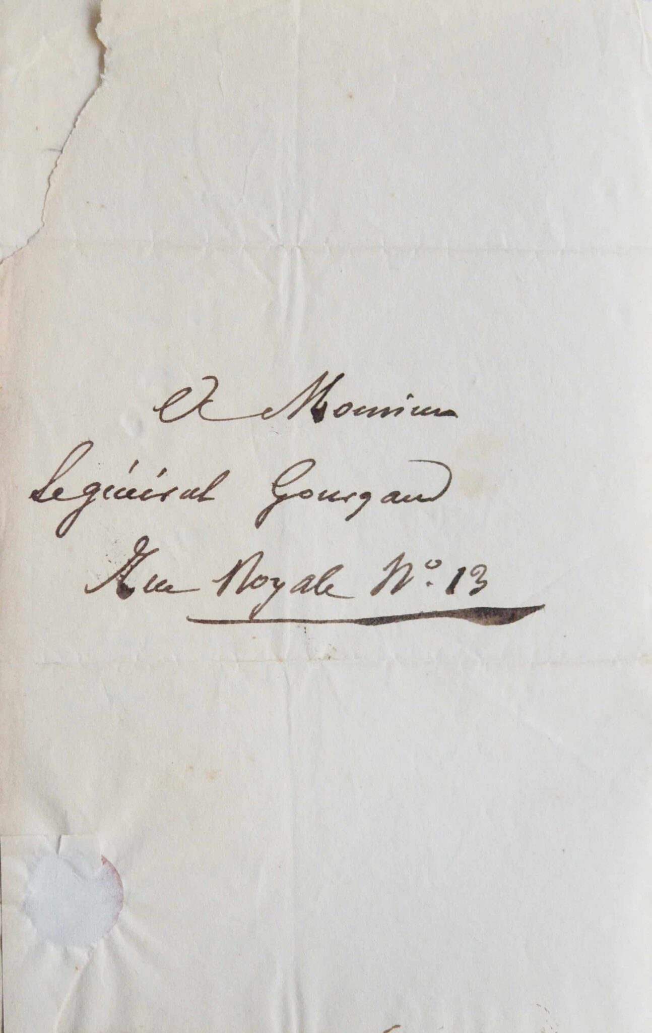 Lettre du général Bertrand à Gourgaud – vue 3 Lettre du général Bertrand à Gourgaud – vue 3