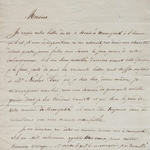 Joseph Bonaparte achète la maison du comte Clary à New York – vue 2