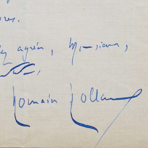 Deux lettres du prix Nobel Romain Rolland
