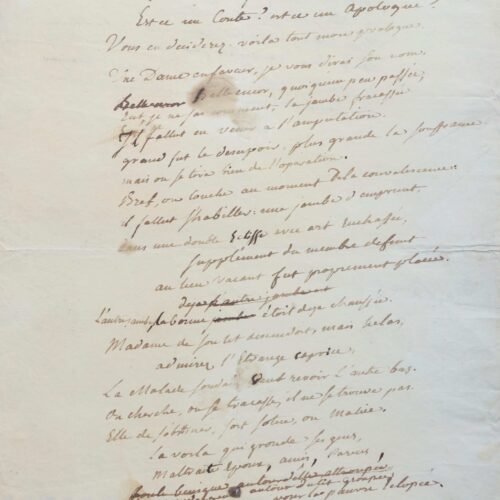 Fable-poème autographe de Chamfort – vue 2