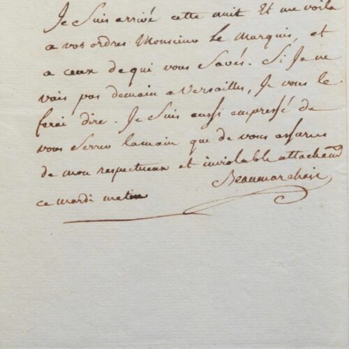 Mystérieux billet de Beaumarchais – vue 2