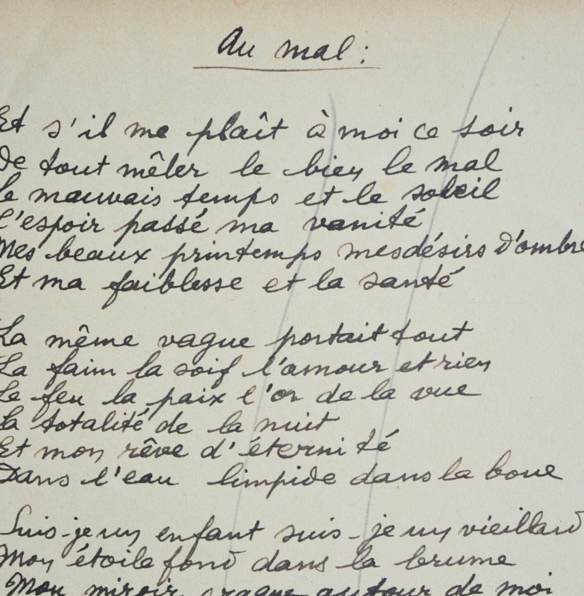 « Au mal » : poème inédit de Paul Eluard