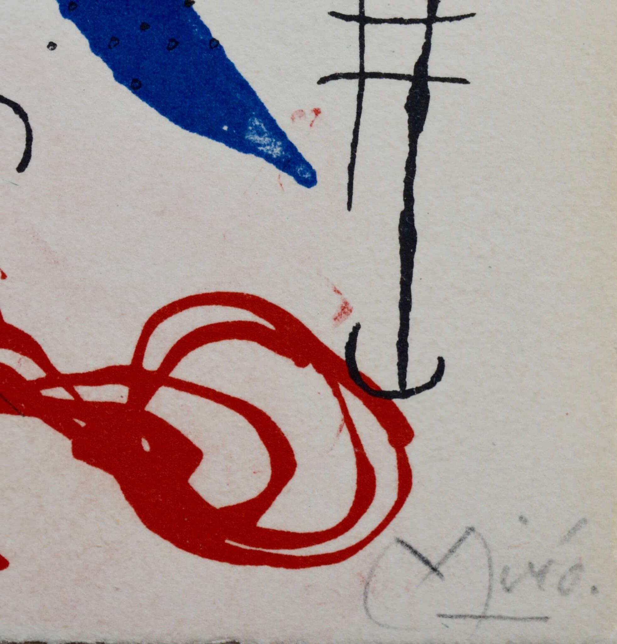 Lithographie signée de Miró avec ses voeux